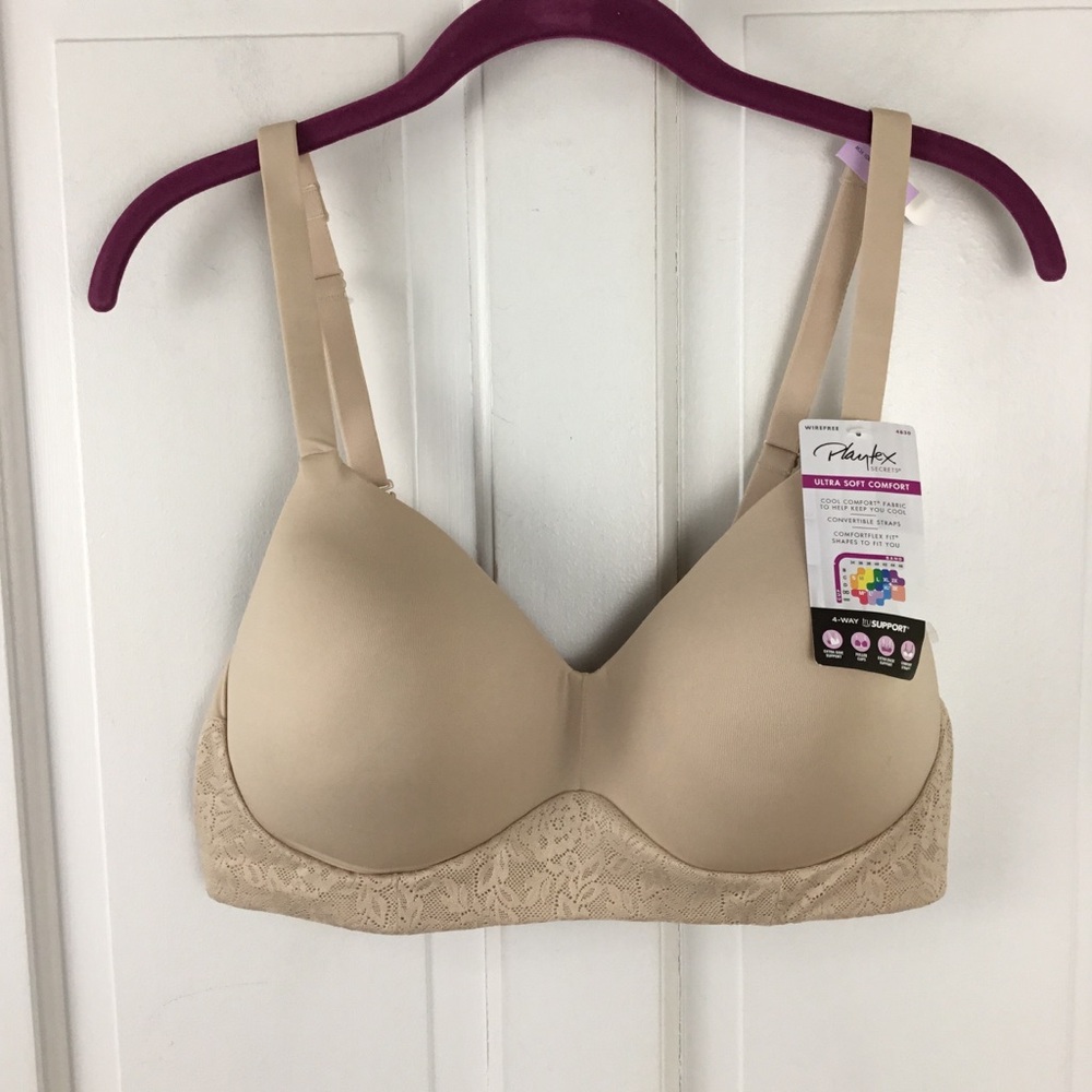 Playtex Nude Beige Lace-Trim T-Shirt Bra